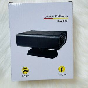Auto Air Purification Heat Fan - Black